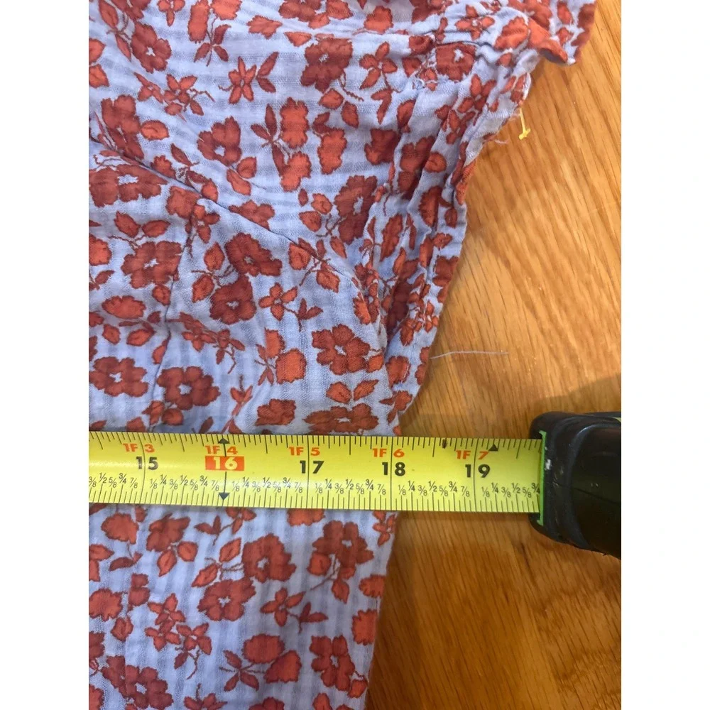 Madewell Button-Front Smocked-Back Top in Piccola‎ Floral Size 4